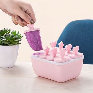 Food Grade Plastic Ice Cream Molds 6/8 Cell Frozen Ice Cube Mold Popsicle Maker Creative DIY Homemade Freezer Kitchen Tools T2I52330