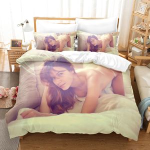 3D-utskrift Sexig Hot Girl Theme Bedding Set Singel Double King Size Luxury Duvet Cover Pillowcase Queen Duvet Cover Bed Cover Set Size Patterns kan anpassas