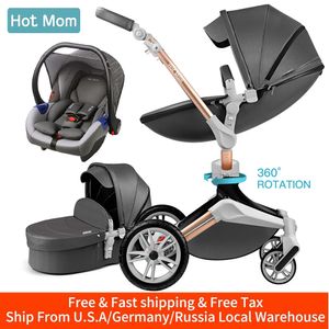 Reisesystem PRAMS. großhandel-Hot Mom Baby Kinderwagen in Reisesystem mit Bassinet und Autositz Rotationsfunktion Kinderwagen Luxus Kinderwagen