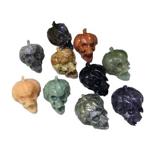 Natural Gift Quartz Crystal Carving Pumpkin Skull Obsidian Mineral chakra stones Reiki Healing Energy Home Decorative Hallowmas