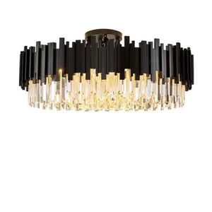 Ceiling Lights Art Deco Black Gold Crystal Round Lamparas De Techo LED Lights.Ceiling Light.Ceiling Lamp For Foyer