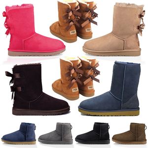 Mulheres luxuosas mornas bota de neve sapatos preto marinho azul marinho cor-de-rosa cetim meio tornozelo curto arco mini montes de pele para meninas designers de inverno manter botas quentes