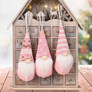 Decorazioni natalizie Bambola senza volto di Babbo Natale Ornamenti pendenti Bambole in piedi Decorazione di metà anno Ciondolo in cotone Decorazioni per festival Noel Felice anno nuovo