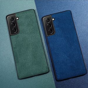 Casos de couro de camurça de luxo para Samsung Galaxy A52 5G A32 4G S21 Ultra S20 Fe S9 S10 S 21 Plus Nota 20 10 A 52 Soft Silicone Cover