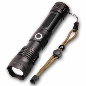 USB uppladdningsbar hög ljusstyrka LED långsiktig teleskopisk zoom nattfiske ficklampa