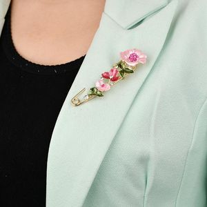 Pins, broches moda profundo rosa grande retro feminino pin brochar para mulheres lapela badge flor strass senhor jóias presente