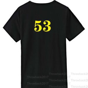 Nr. 53 schwarzes II-T-Shirt zum Gedenken, exquisite Stickerei, hochwertiger Stoff, atmungsaktiv, Schweißabsorption, professionelle Produktion