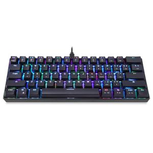 Motospeed CK61 Mechaniczna klawiatura RGB z niebieskim czerwonym przełącznikiem Speed ​​Wszystkie klawisze antydhostowe PC Gaming