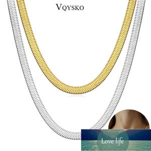 New Width 4mm Stainless Steel Flat Necklace For Women Gold Filmy Snake Chain Choke Ladies Gift Jewelry Various Length Wholesale Factory price expert design Quality