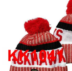 2021 BLACKHAWKS Hockey Red Beanie North American Team Side Patch Winter Wolle Sport Strickmütze Skull Caps a2