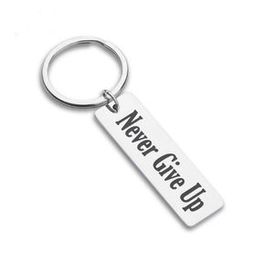 Keychains Inspirational Gifts Never Give Up Keychain For Him Her Teen Girls Boys Women Men Girlfriend Boyfriend Friend Charm Pendant