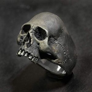 Fashion Men Ring Bands Skeleton Jewelry Stainless Steel Punk Rock Skull For Male Accessories