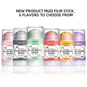 Luxfume Cleansing Purifying Clay Stick Mask Oil Control Skin Care Anti-Acne Fruit Flavors Remove Blackhead Mud Film Sticks