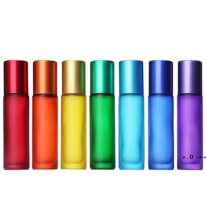 High Quality Blue/Green/Pink/Black/Amber Mini 10ml ROLL ON GLASS BOTTLE For Fragrances ESSENTIAL OILS Stainless Steel Roller Ball RRE11686