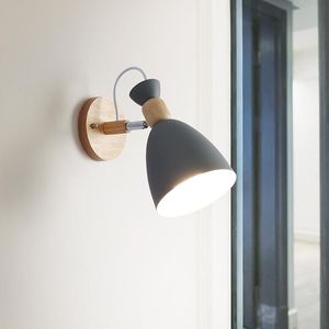 Wandleuchte Neuheit Holz LED-Birne Bunte Metall Innenbeleuchtung Wohnzimmer Küche Kinder Schlafzimmer Dekor Einstellbarer Winkel