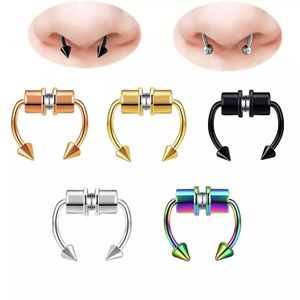 Nose Ring Fake Piercing Alloy Studs Hoop Septum Rings For Women Body Jewelry Gifts Fashion Magnetic cny2514
