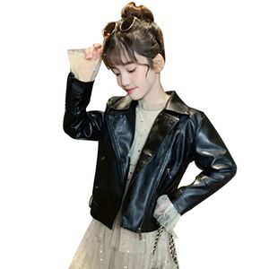 여자 코트 가짜 지퍼 소녀 코트 키즈 캐주얼 스타일 봄 가을 의류 6 8 10 12 14 210528