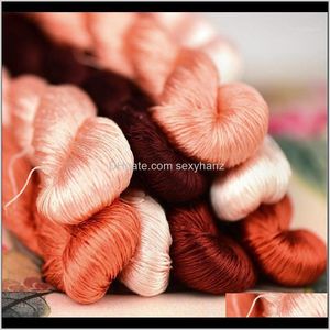 Garn 100 Hand Broder Cross Stitch 1pcs 400m Silk Broderi Tråd Dark Orange Serie 13 Ren Colors1 Amxol Mu2ZN