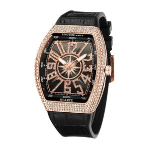 Pintime creatieve horloge mannen diamant goud zwart hiphop heren horloges top merk luxe militaire man polshorloge Zegarek Meski Montre Homme