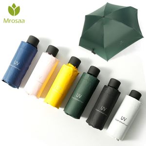 Mrosaa Small Fashion Folding Umbrella Rain Women Gift Men Mini Pocket Parasol Girls Anti-UV Waterproof Portable Travel