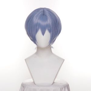 Synthetic Wigs EVA Ayanami Rei Short Light Blue Heat Resistant Hair Cosplay Costume Wig With Tracking Code Cap