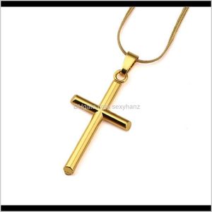 Anhänger Drop Lieferung 2021 Herren Sier Cross Halskette Hip Hop Musik Schmuck Charme Mode 18K Gold Jesus Anhänger Halsketten Edelstahl C.