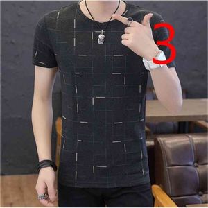 Ice silk short-sleeved t-shirt men's tide brand thin section half-sleeved shirt trend Korean version of the self-cultivation pr 210420