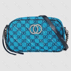 Stile moda Womens Soho Disco Bag Light Marmont Multicolor Small Scole in tela borse a catena argento Crossbody Messenger Borse Walet Blue 24 cm