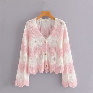 HSA Summer Thin Long Sleeve Vneck Hollow Knitted Cardigan Korean Hook Short Sweater Jacket Single Breasted Slim Autumn Coat 210417