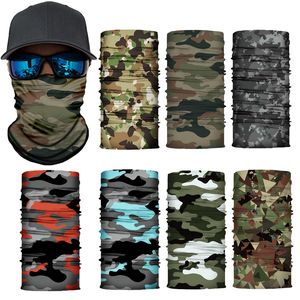 Camouflage Cycling Face Maska Taktyczna Wojskowa Szalik Neck Gaiter Mężczyźni Bez Szwu Bandana Kobiet Pałąk Pałąk Balaclava Tube Twarzy Tarcza