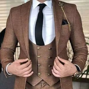 Nova chegada traje homme homens ternos casamento smoking tuxeds noivo festa fino fit bons blzaer 3 peças jaqueta + colete + calça x0608