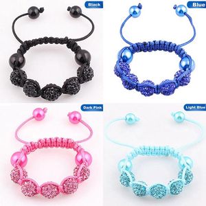 Braccialetti con ciondoli BXW 2021 Braccialetto per bambini per bambini Pave Crystal Disco Ball Candy Beads Amicizia Bambini Bel regalo per