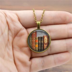 Vintage Library And Books Time Necklace Women Silver Collares Choker Fashion Chains For Jewelry Gifts Bijoux Femme 2021 Pendant