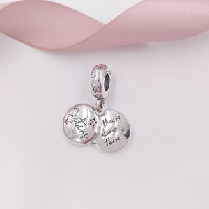 Silver wedding jewelry making pandora Forever Sisters DIY charm beaded bracelets mothers day girlfriend gifts for wife women chain set bead name necklace 798012FPC