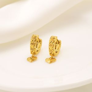 24 K Drobne Solidne Złoto Wypełnione Kolczyki Drop Ear Cuff Miłość Trendy Biżuteria Heart Heart Bliskiego Wschodu Arracadas Oro Laminado