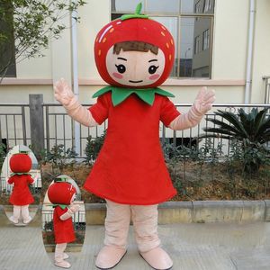 Performance Sweet Strawberry Girl Costumi mascotte Halloween Fancy Party Dress Personaggio dei cartoni animati Carnevale Natale Pasqua Pubblicità Costume da festa di compleanno