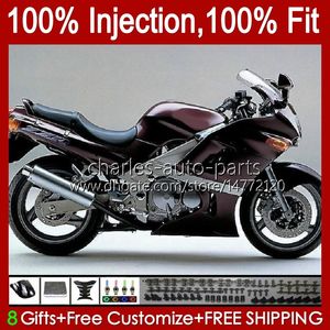 kawasaki 닌자 ZZR-400 ZZR-600 와인 레드 ZZR400 93 94 95 96 97 98 99 00 84HC.20 ZZR600 ZZR 600 400 2001 2002 2003 2004 2005 2006 2007 OEM 바디 주식 키트