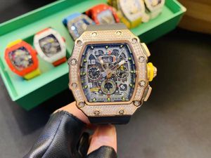 2021 mode Männer Uhr Marke Rose Gold Diamant männer Automatische Mechanische Uhren Kautschukband