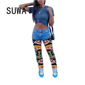 Hip Hop Sweatpant Frauen Hohe Taille Jogger Hosen Denim Sweat Mode Streetwear Koreanische Vintage Casual Hosen 210525