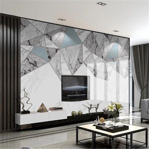 3D Mural de parede cobrindo papel de parede moderno abstrato geométrico jazz branco mármore de mármore quarto quarto decor decoração pintura papéis de parede