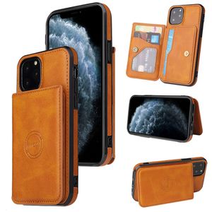 Magnetische Brieftaschenkartenschlitz -Leder -Mobiltelefonhüllen für iPhone 15 14 13 12 11 Pro Max XR XS 8 7 plus IpoHNE14 Back Card Bag Cover