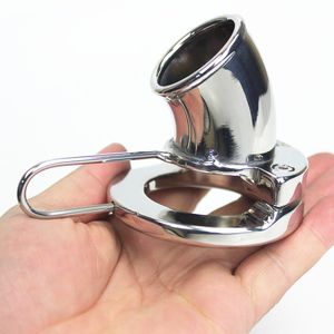 6 Sizes Cockrings Stainless Steel Front End Open Type Chastity Cage Penis Sleeve Casing Ring BDSM Devices Cock Rings Pendant Sex Toys BB2-2-119