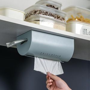 Tissue Boxes & Napkins Kitchen Paper Towel Holder Attached To The Supermarket Wall Plastic Bag Toilet Dispenser Storage Box For