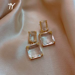 Transparente Glasblock-Ohrringe für Damen, Luxus-Party-Schmuck, sexy Mädchen, ungewöhnliche Weihnachts-Ohrringe, Mode-Accessoires