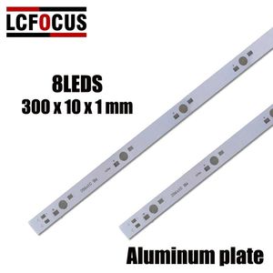 Contas claras 10pcs 8w 24w 300mmx10mmx1mm Placa de base de alumínio retângulo para o suporte de LED 1W 3W 5W para soldar na lâmpada