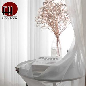 Cortina de tule branco para sala de estar cortina pura para quarto chiffon liso voile festa casamento decoração home decor backdrop personalizado 210712