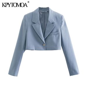 Cappotto corto blazer monopetto moda donna Cappotto vintage manica lunga femminile Capispalla Chic Veste Femme 210416