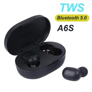 Bluetooth Kulaklık TWS A6S Kulaklıklar Kablosuz Kulak Kulaklıklar Handfree Mavi Diş Kulakiçi Akıllı Telefon için MIC ile