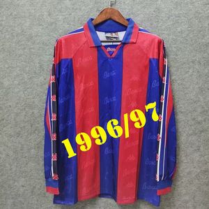 長袖レトロクラシック1996 1997 Ronaldo Rivaldo Pizzi Luis Enrique Figo Giovanni Guardiolaサッカージャージュフル96/97レトロなフットボールシャツ