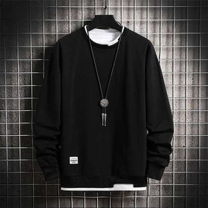 Color sólido Suéter Homens Harajuku Hoodies Outono Primavera Hoody Hoodie Casual Capuz Algodão Suéter Homens Streetwear Roupas 211217